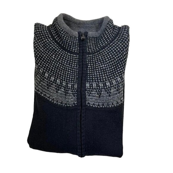 Woolrich sweater women's S black gray pattern 1/2 zip pullover cotton wool nylon - Picture 1 of 11